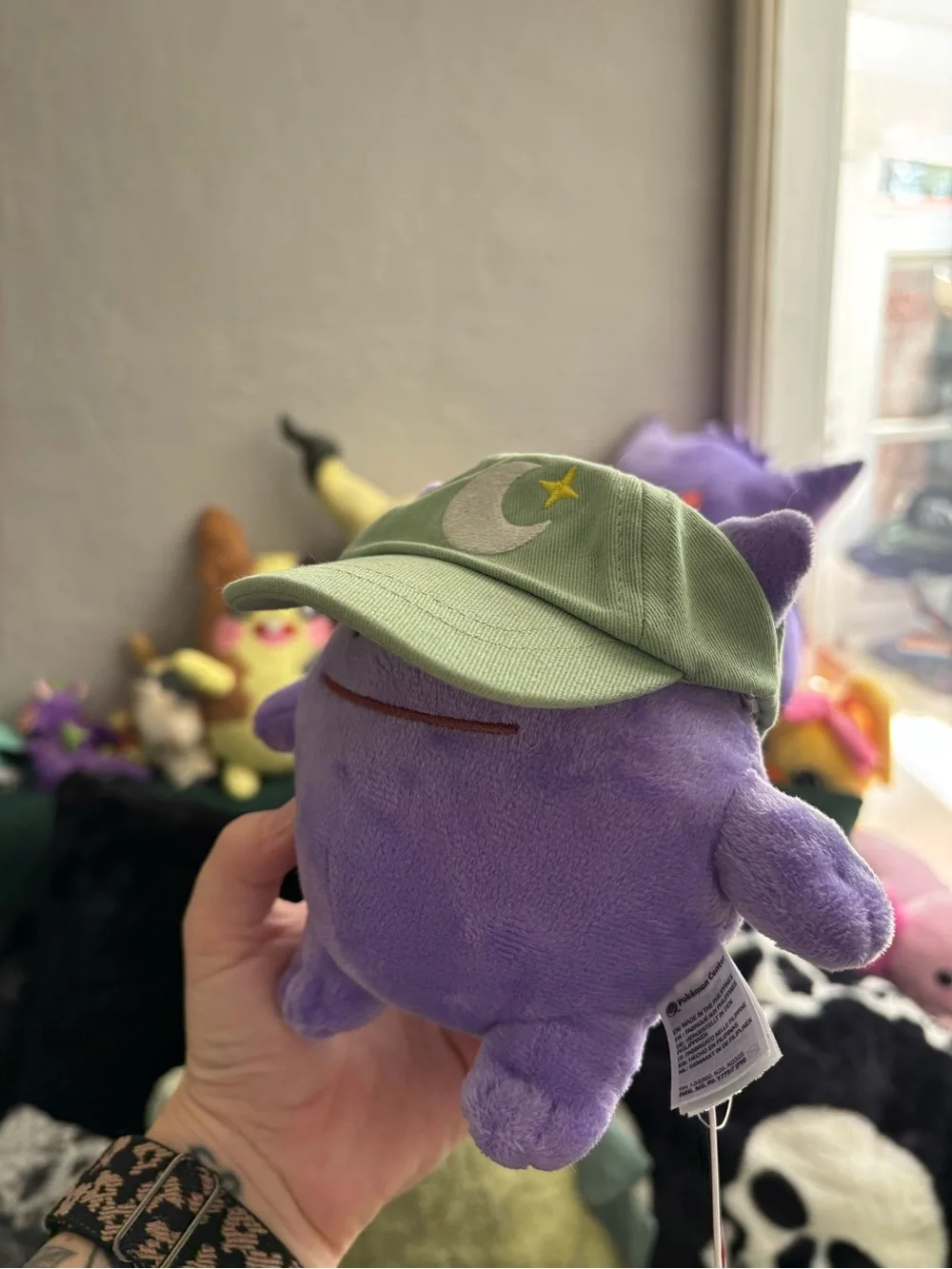 Light Green Dog Cap with Moon & Stars Embroidery